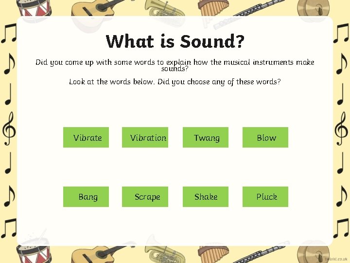 What is Sound? Did you come up with some words to explain how the
