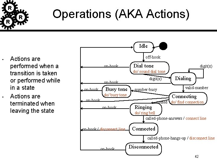 R R R Operations (AKA Actions) Idle • • Actions are performed when a R R R Operations (AKA Actions) Idle • • Actions are performed when a