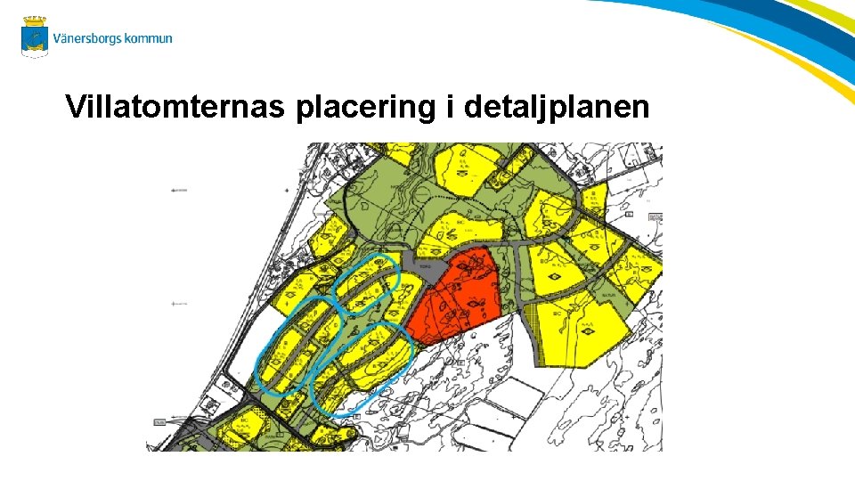 Villatomternas placering i detaljplanen 