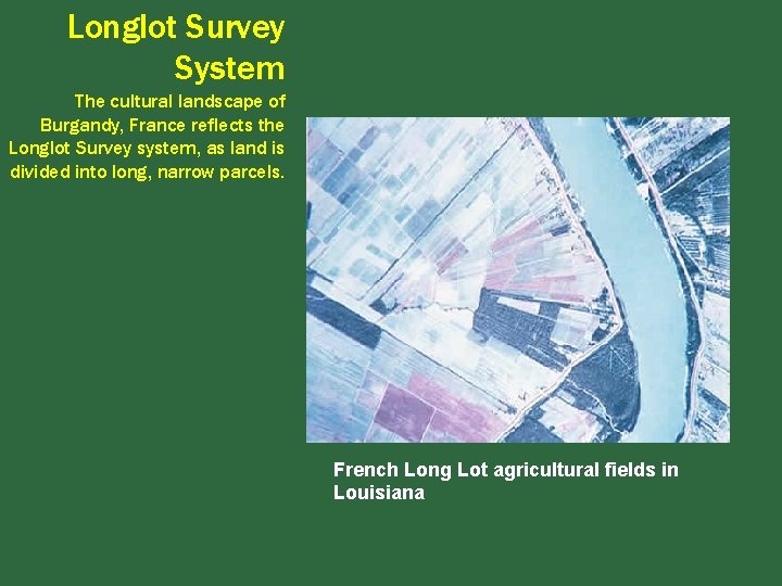 Longlot Survey System The cultural landscape of Burgandy, France reflects the Longlot Survey system,