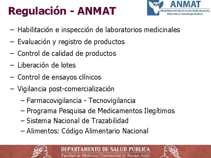 Regulación - ANMAT − Habilitación e inspección de laboratorios medicinales − Evaluación y registro