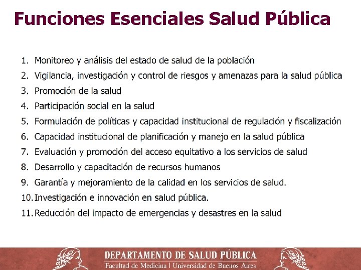 Funciones Esenciales Salud Pública Funciones Esenciales Salud Pública
