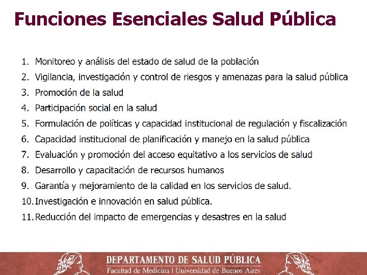 Funciones Esenciales Salud Pública 