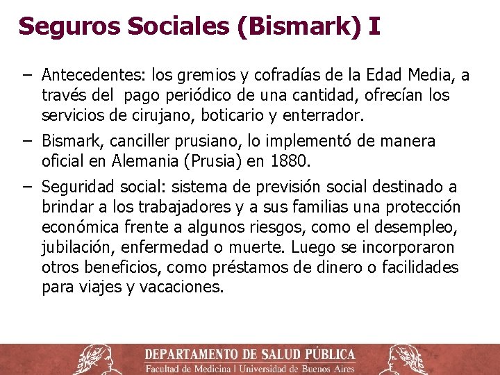 Seguros Sociales (Bismark) I ‒ Antecedentes: los gremios y cofradías de la Edad Media, Seguros Sociales (Bismark) I ‒ Antecedentes: los gremios y cofradías de la Edad Media,