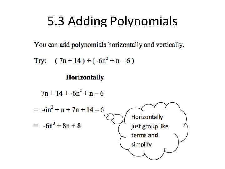 5. 3 Adding Polynomials 