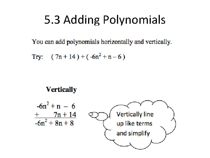 5. 3 Adding Polynomials 