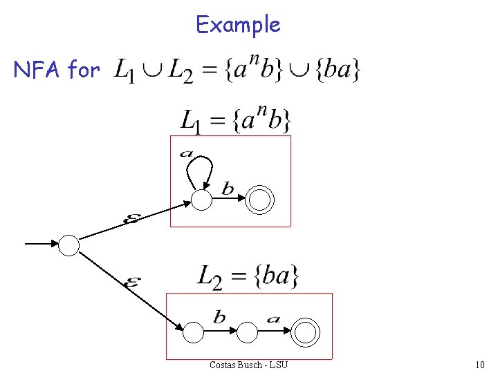 Example NFA for Costas Busch - LSU 10 