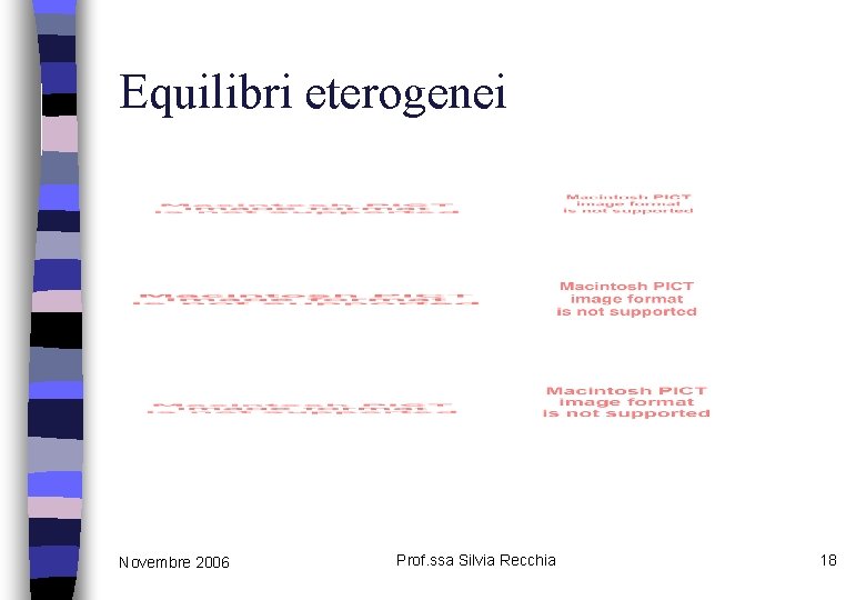 Equilibri eterogenei Novembre 2006 Prof. ssa Silvia Recchia 18 