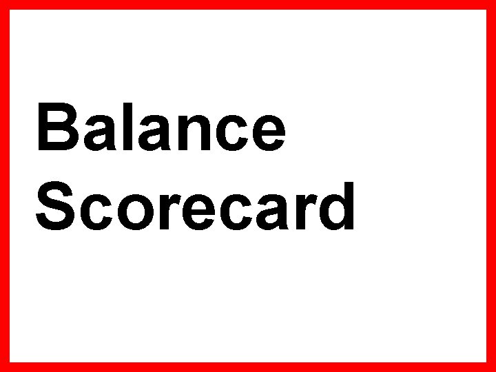 Balance Scorecard 