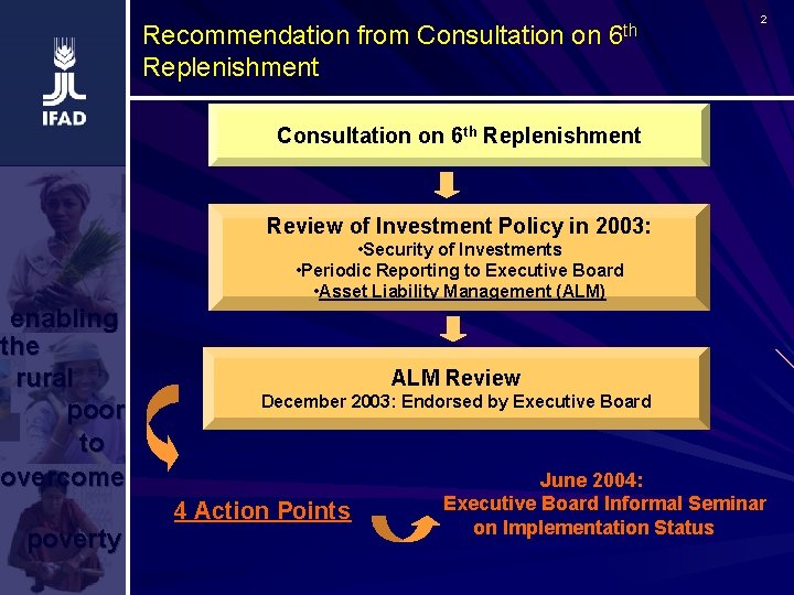 Recommendation from Consultation on Replenishment 6 th 2 Consultation on 6 th Replenishment Review