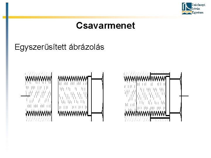 Széchenyi István Egyetem Csavarmenet Egyszerűsített ábrázolás 