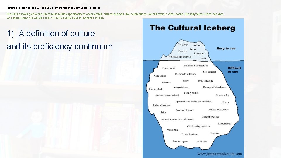 Picture books: a tool to develop cultural awareness in the languages classroom We will