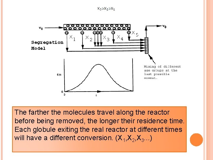 The farther the molecules travel along the reactor before being removed, the longer their