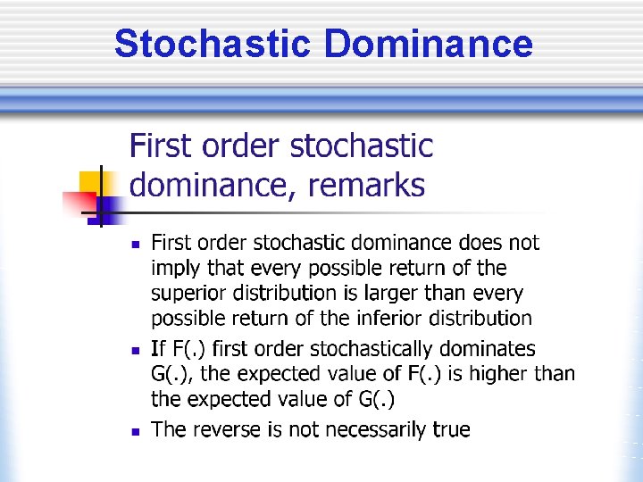 Stochastic Dominance 