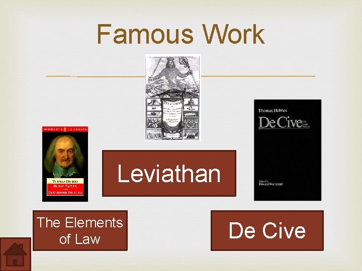 Famous Work Leviathan The Elements of Law De Cive 