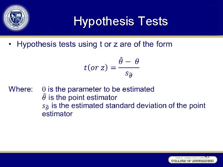 Hypothesis Tests • 41 