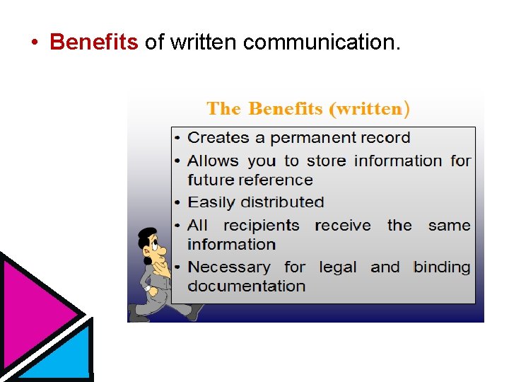  • Benefits of written communication. 