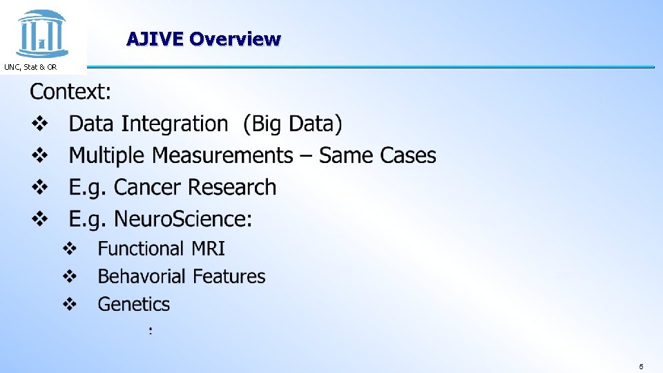 AJIVE Overview UNC, Stat & OR 5 