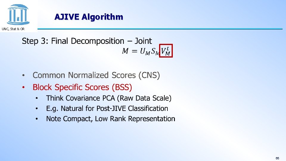 AJIVE Algorithm UNC, Stat & OR 65 