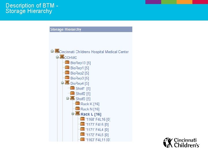 Description of BTM Storage Hierarchy 