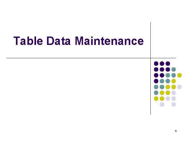 Table Data Maintenance 6 