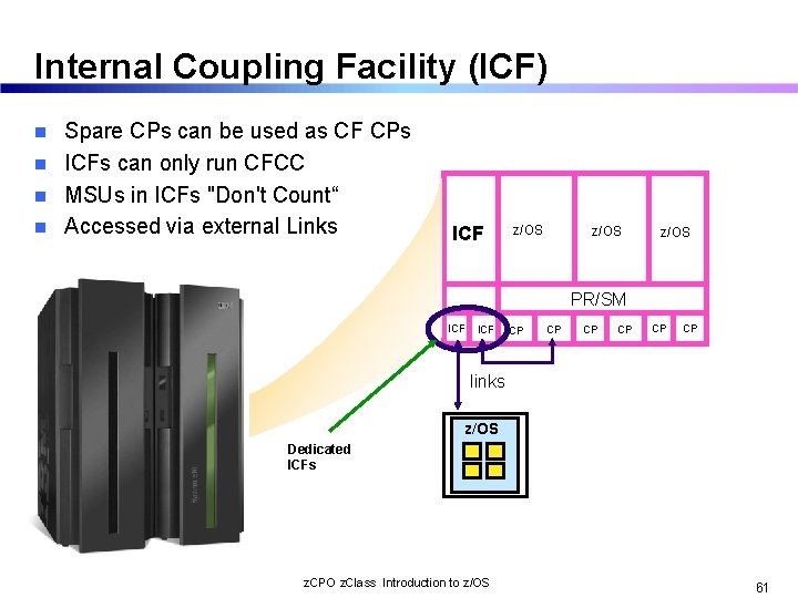 Internal Coupling Facility (ICF) Spare CPs can be used as CF CPs n ICFs