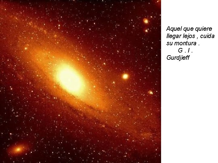 Aquel que quiere llegar lejos , cuida su montura. G. I. Gurdjieff 