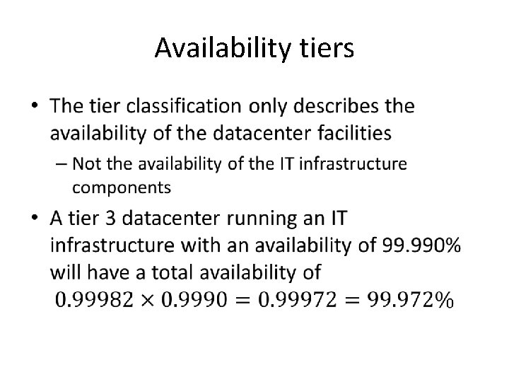 Availability tiers • 