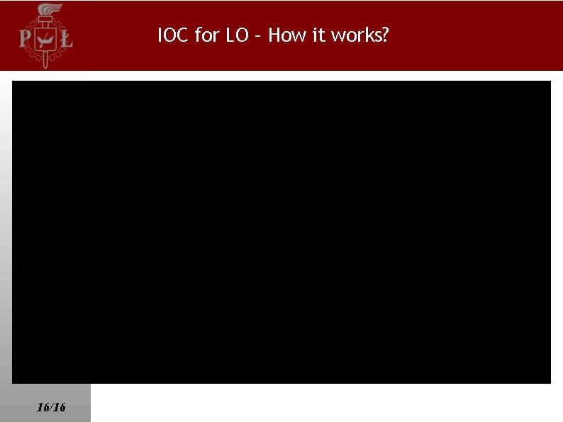 IOC for LO – How it works? 16/16 