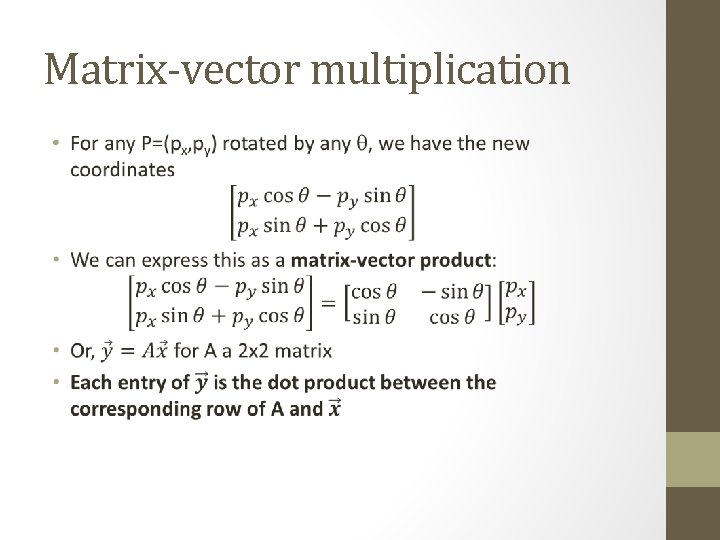 Matrix-vector multiplication • 