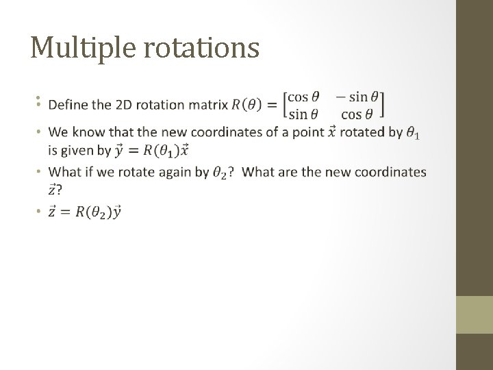 Multiple rotations • 