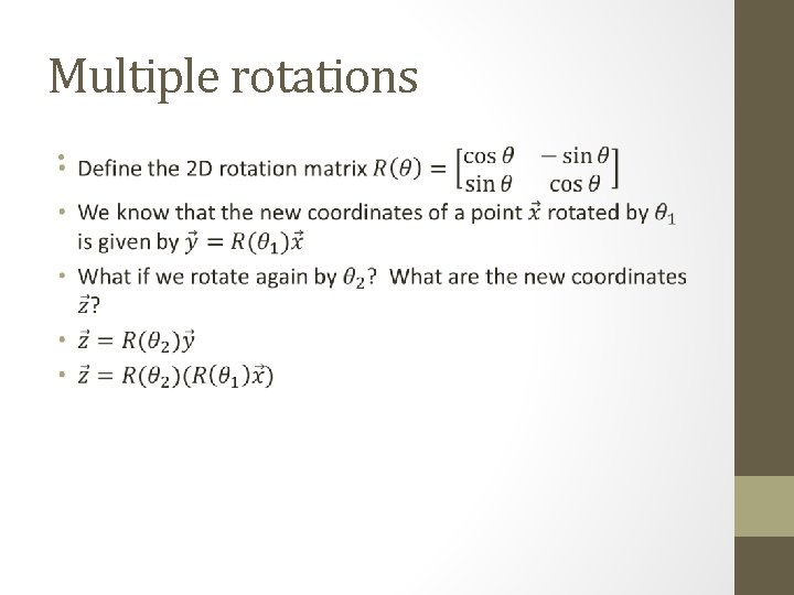 Multiple rotations • 
