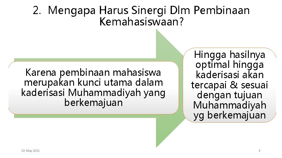 2. Mengapa Harus Sinergi Dlm Pembinaan Kemahasiswaan? Karena pembinaan mahasiswa merupakan kunci utama dalam 2. Mengapa Harus Sinergi Dlm Pembinaan Kemahasiswaan? Karena pembinaan mahasiswa merupakan kunci utama dalam