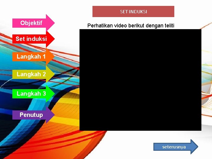 SET INDUKSI Objektif Perhatikan video berikut dengan teliti Set induksi Langkah 1 Langkah 2