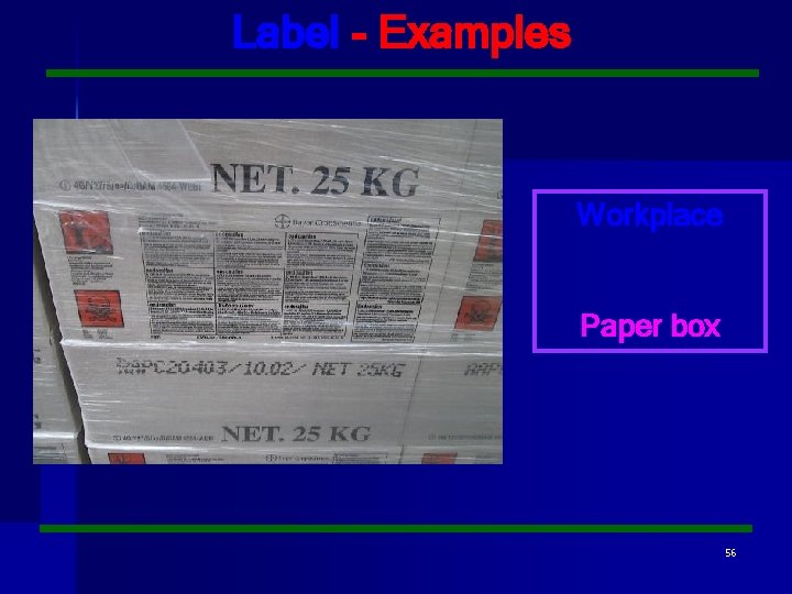 Label - Examples Workplace Paper box 56 