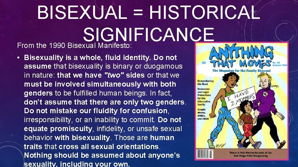 BISEXUAL COMMUNITY PRESENTATION IMPORTANT MOMENTS IN BI HISTORY