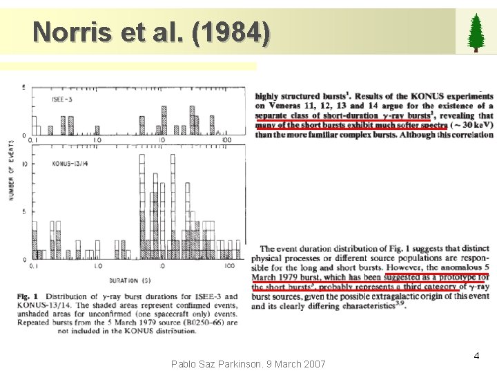 Norris et al. (1984) Pablo Saz Parkinson. 9 March 2007 4 