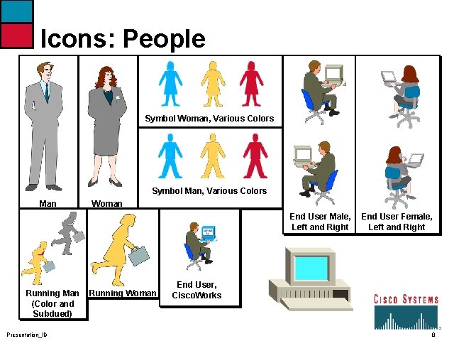 Icons: People Symbol Woman, Various Colors Symbol Man, Various Colors Man Woman End User