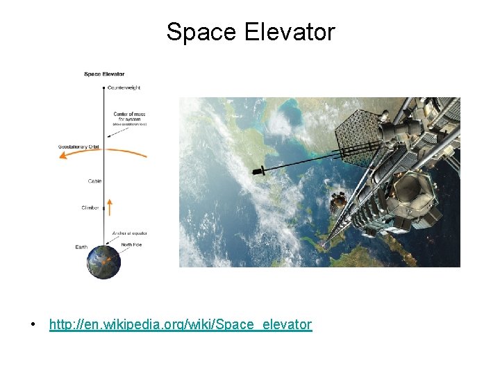 Space Elevator • http: //en. wikipedia. org/wiki/Space_elevator 