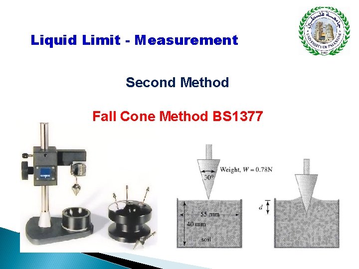 Liquid Limit - Measurement Second Method Fall Cone Method BS 1377 