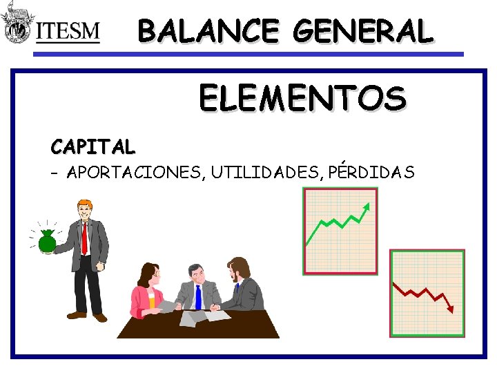 BALANCE GENERAL ELEMENTOS CAPITAL – APORTACIONES, UTILIDADES, PÉRDIDAS 
