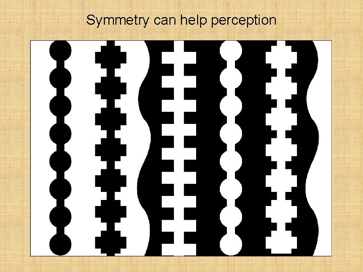 Symmetry can help perception 