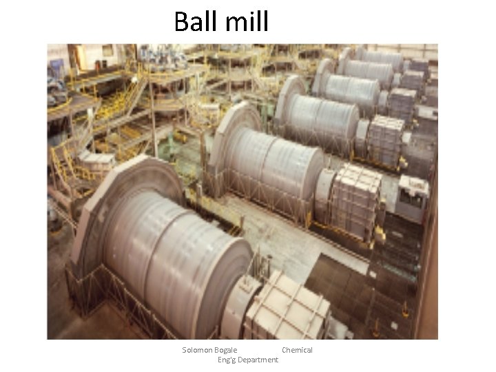 Ball mill Solomon Bogale Chemical Eng'g Department 