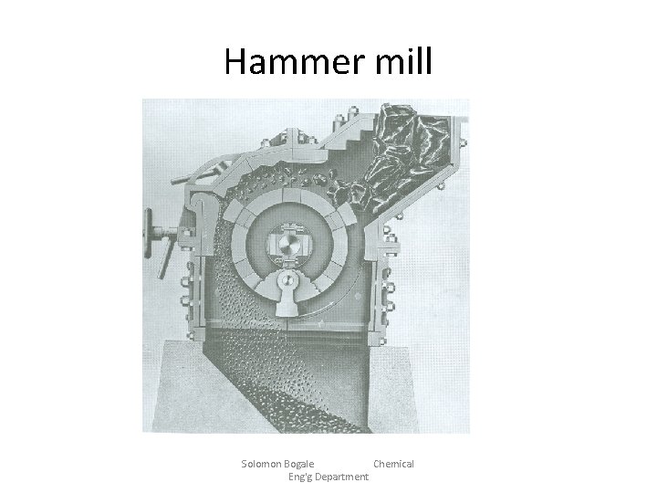 Hammer mill Solomon Bogale Chemical Eng'g Department 