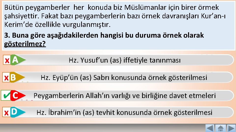 Bütün peygamberler her konuda biz Müslümanlar için birer örmek şahsiyettir. Fakat bazı peygamberlerin bazı