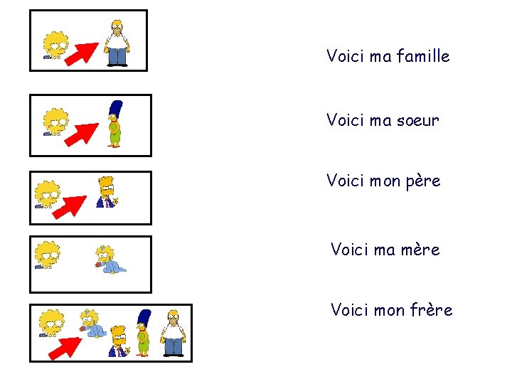 Voici ma famille Voici ma soeur Voici mon père Voici ma mère Voici mon