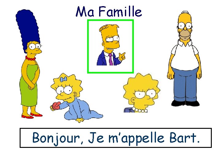 Ma Famille Bonjour, Je m’appelle Bart. 