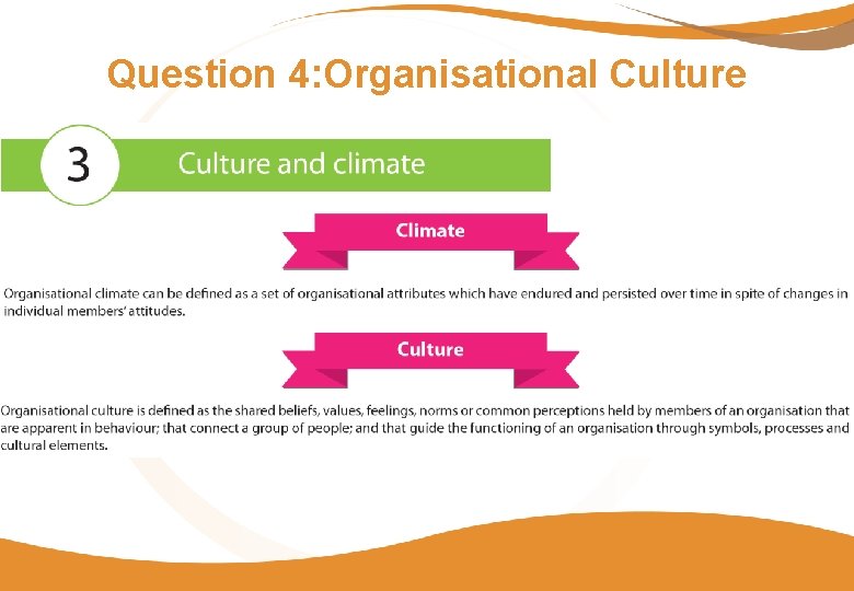 Question 4: Organisational Culture 