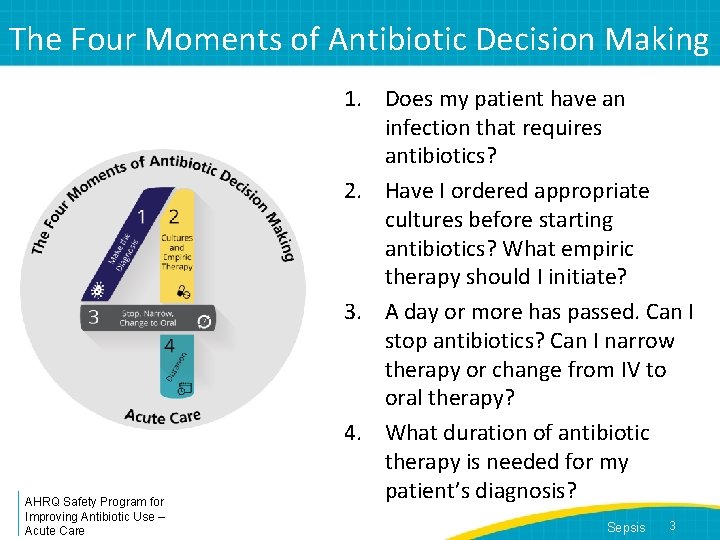 The Four Moments of Antibiotic Decision Making AHRQ Safety Program for Improving Antibiotic Use