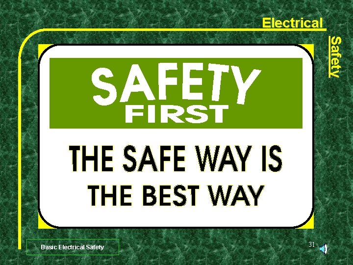 Electrical Safety Basic Electrical Safety 31 